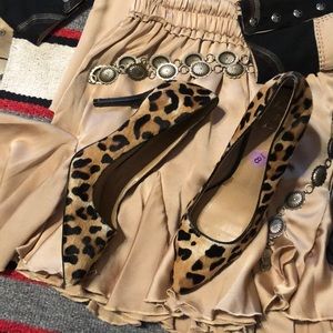 Hair on hid leopard heels